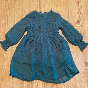 Mayoral Teal Kids Long Sleeve Party Dress